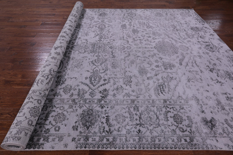 Persian Handmade Wool and Silk Rug 9' 2" X 12' 3" Q9118