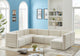 Quincy Velvet Upholstered 7-Piece U-Shaped Modular Sectional, Cream