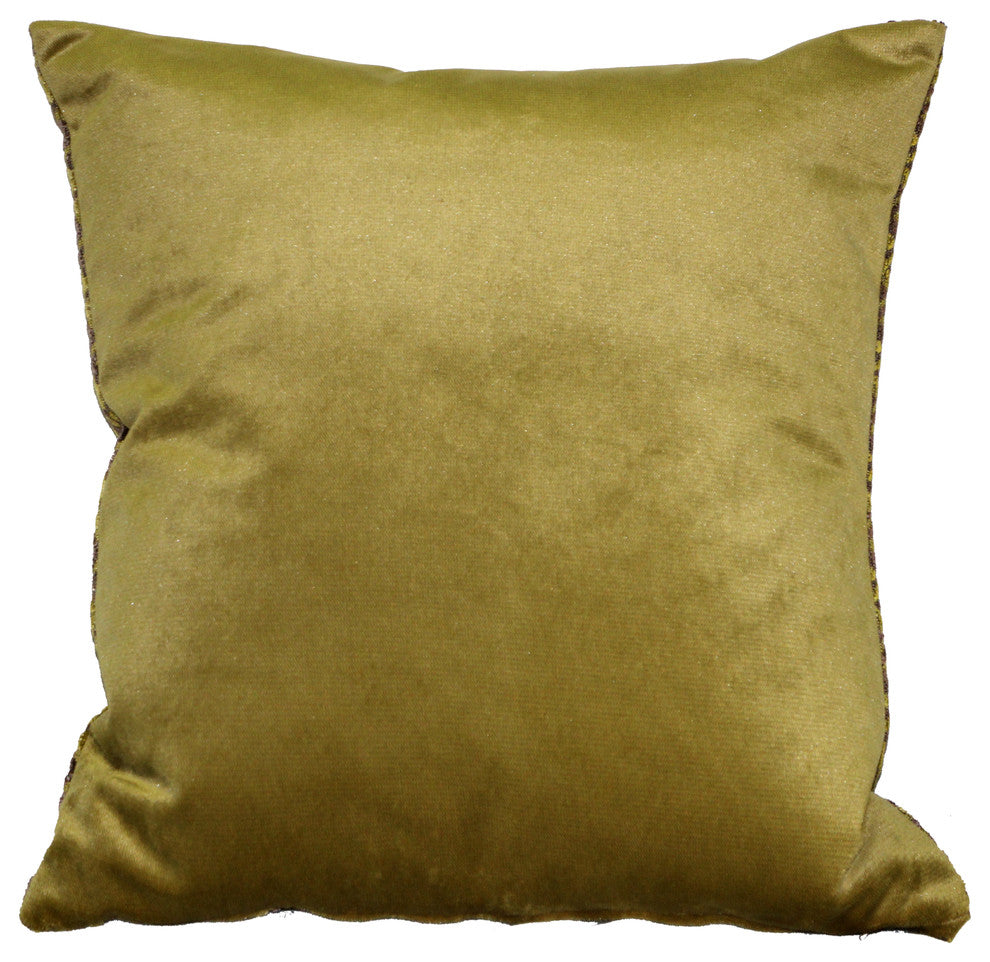 Velvet Geometric Pattern Decorative Throw Pillow, Jager Sage Diamond, 20"x20"