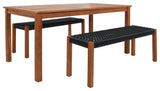 Safavieh Aquina Dining Set, Natural/Black