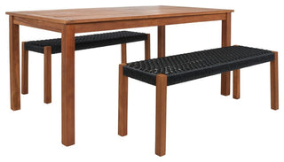 Safavieh Aquina Dining Set, Natural/Black