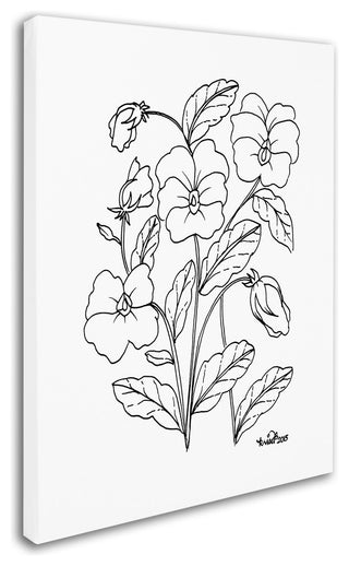 KCDoodleArt 'Simple Flower Doodle 3' Canvas Art, 24"x32"