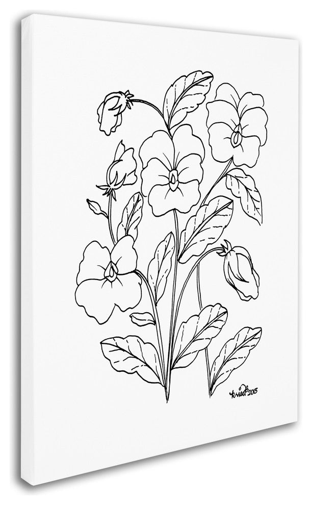 KCDoodleArt 'Simple Flower Doodle 3' Canvas Art, 24"x32"