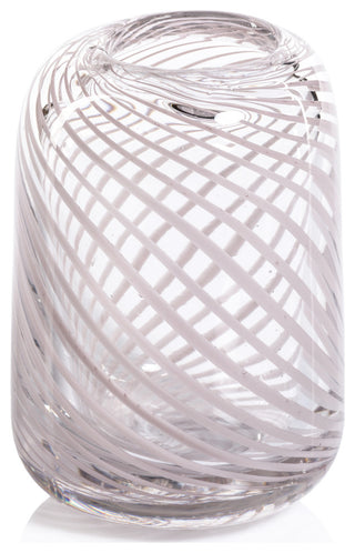 Chantilly Blush Glass Bud Vase, Short Narrow