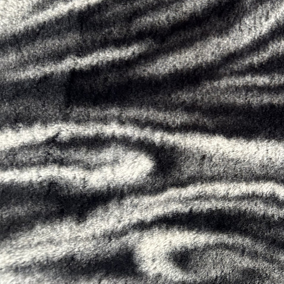 Plutus Black White Galaxy Faux Fur Luxury Throw Pillow, Black White, 24" x 24"