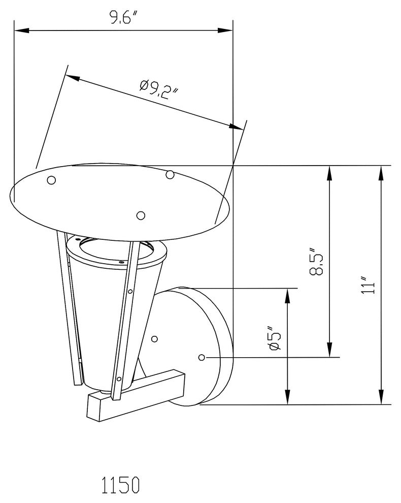 1 Light Outdoor Wall Lantern, Brushed Nickel