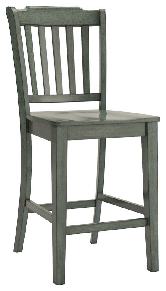 Arbor Hill Slat Back Counter Chair, Set of 2, Antique Sage Green