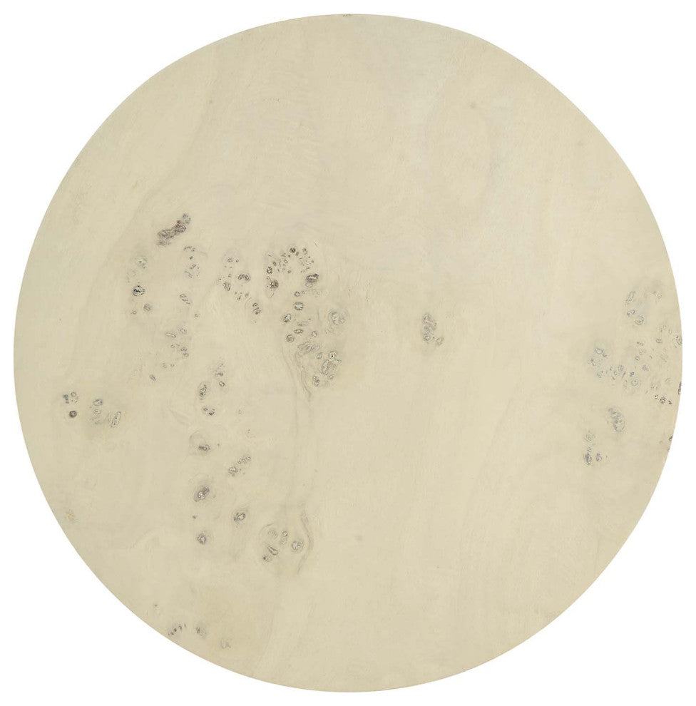 MODWAY Cosmos 16" Round Burl Wood Side Table