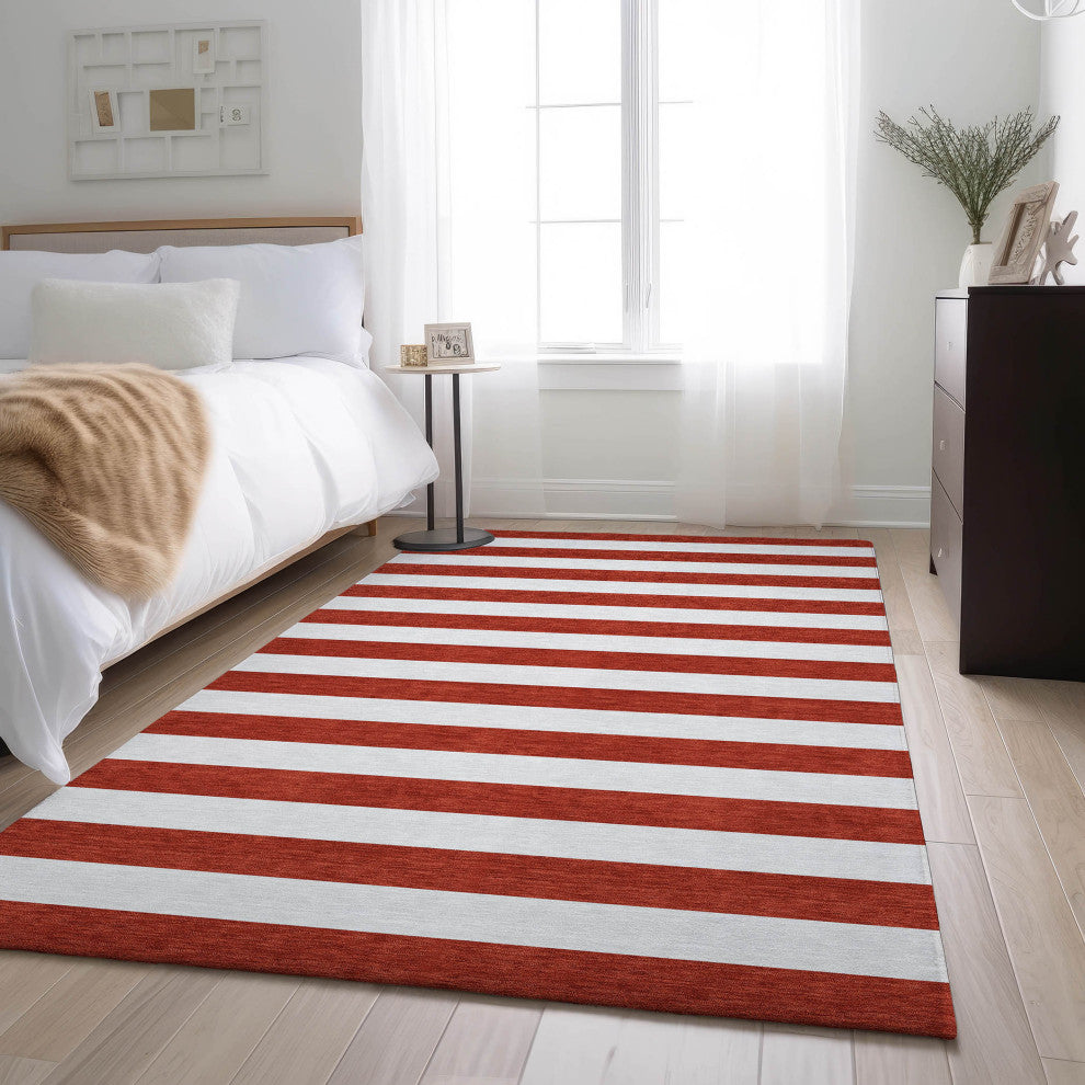 Premium Machine Washable Mayfield AMF528 Red 3' x 5' Rug