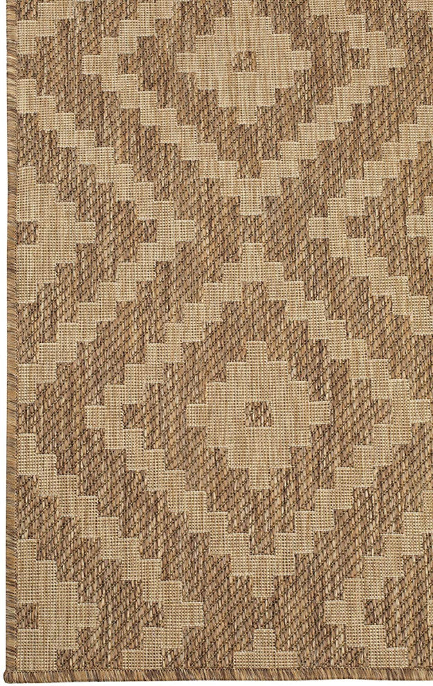 Outdoor Collection Accent Diamond Rug - Moroccan Rug, Neutral, 7'10"x10'