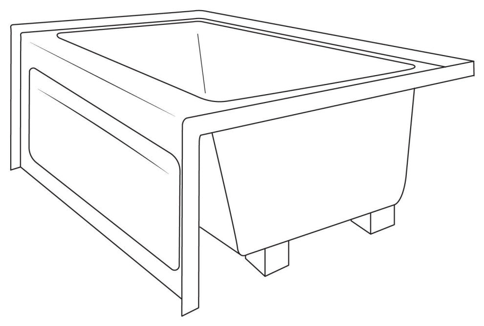 Jacuzzi CTS6032 BRX XXX 60" x 32" Cetra Three Wall Alcove Soaking - Black