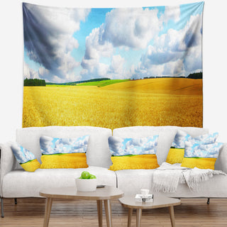 Beautiful Field Panorama Landscape Wall Tapestry, 92"x78"