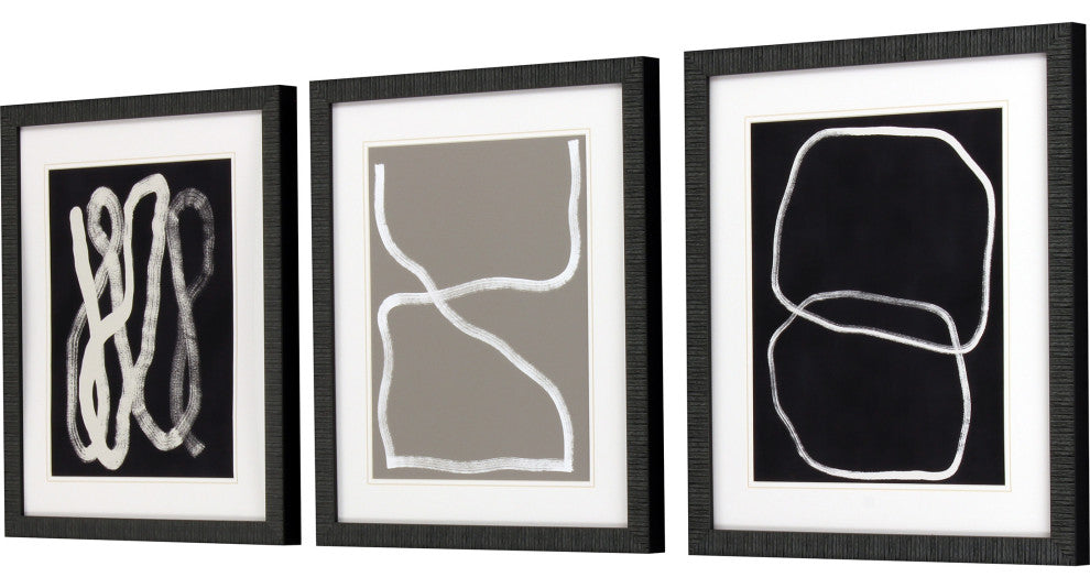Naive Lines II Artwork, 3-Piece Set