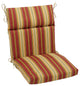 22"x45" Spun Polyester Squared Seat/Back Chair Cushion, Kingsley Stripe Ruby