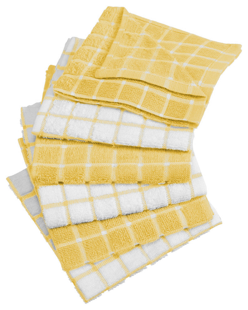 DII Yellow Combo Windowpane Dishcloth, Set of 6
