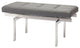 Louve Small Brushed Stainless Steel Frame Bench,Gray