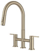 KRAUS Oletto 2-Function Pulldown 3-Hole Bridge Kitchen Faucet, Spot Free ACB