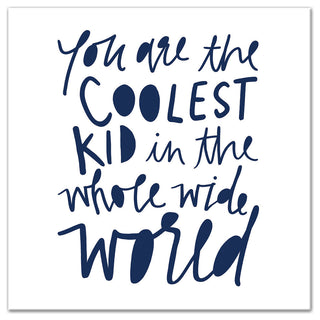 Coolest Kid Blue Text 12x12 Canvas Wall Art