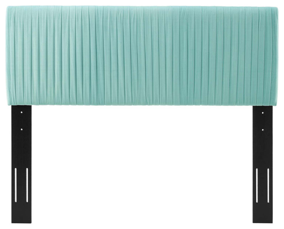 Tufted Headboard, King Size, Velvet, Blue, Modern Contemporary, Bedroom Master