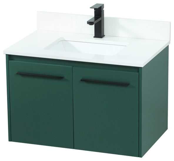 Home Living 30" Single Bathroom Vanity, Green With Backsplash