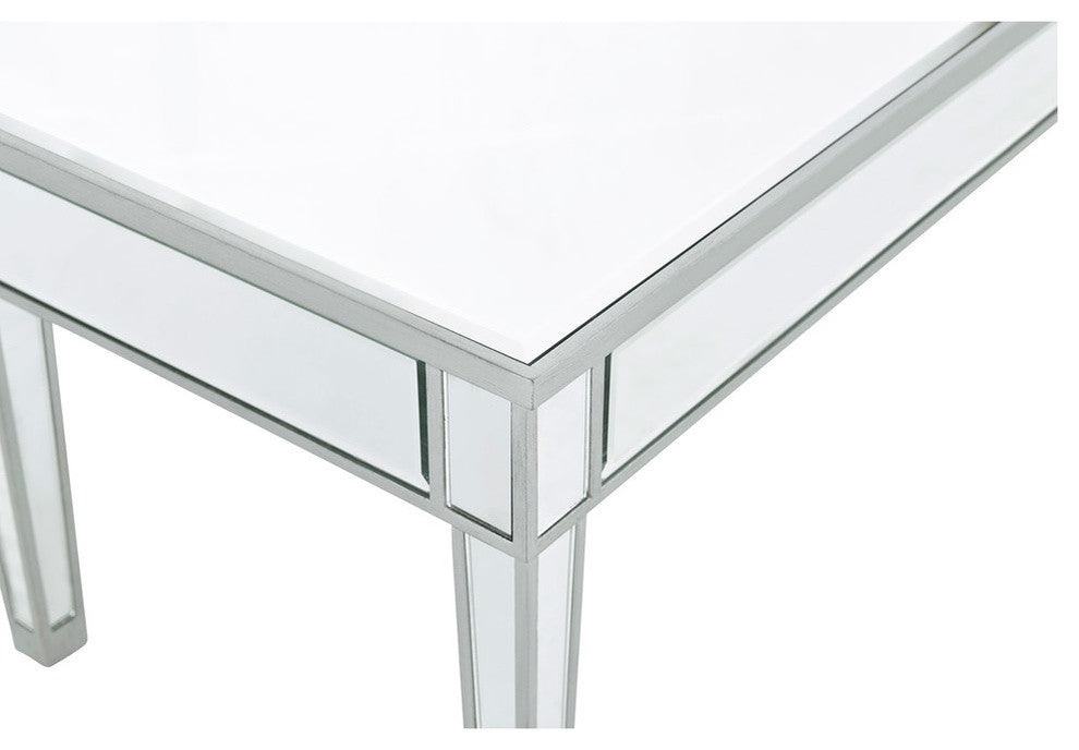 Coffee Table 40" W X 20" D X 18" H, Antique Silver Paint