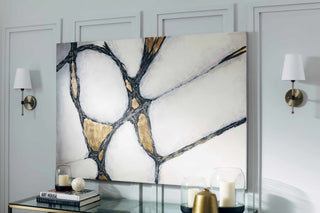 Uttermost 34352 Abstract In Gold And Black 60" x 42" Canvas Art - Hand Painted