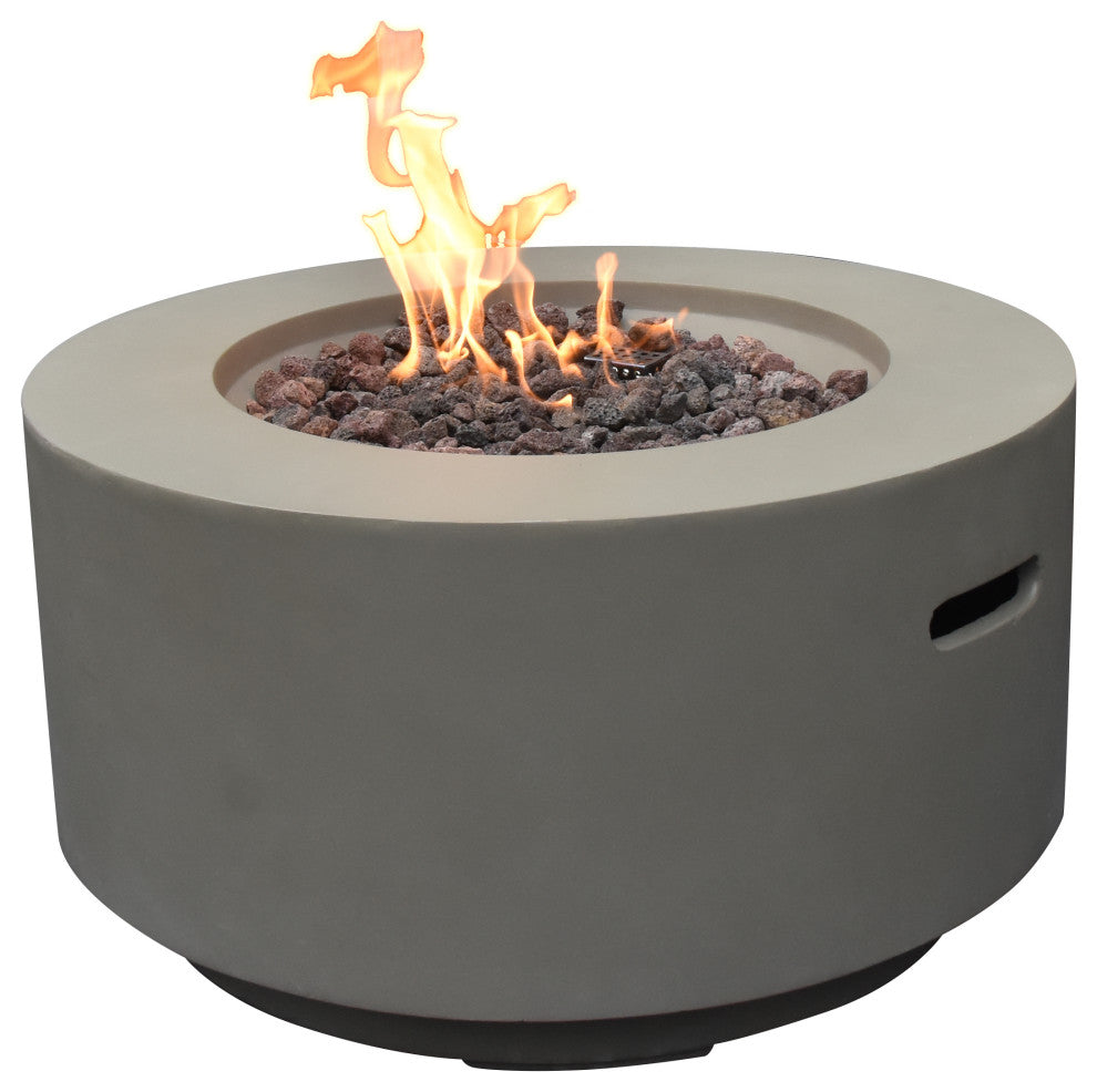 Waterford Round Gray Concrete 27" Natural Gas Fire Table by Modeno