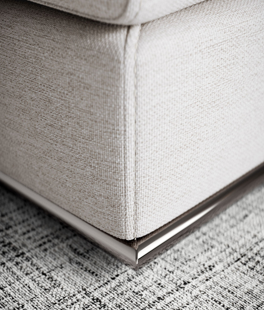Perry Sectional 1 Arm Corner Open Sofa, Chalk Fabric