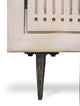 Sarah 2 Door Media Cabinet Mango Solid Wood Brushed Ivory Finish on Iron Base