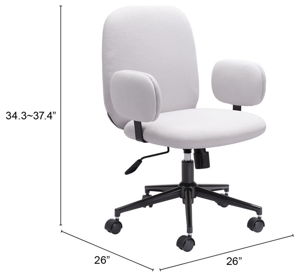 Computer Work Chair, Metal Steel, Fabric, Beige, Black, Home Business Office