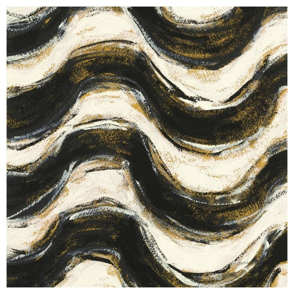 "Black and Gold Geometric V Crop" Digital Paper Print by Shirley Novak, 20"x20"
