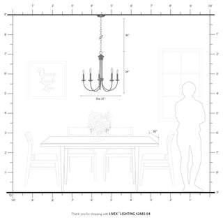 Livex Lighting Estate 5 Light Black Chandelier