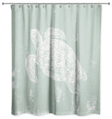 Sea Turtle Stamp 4 71x74 Shower Curtain