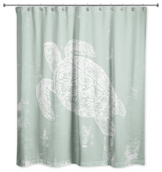 Sea Turtle Stamp 4 71x74 Shower Curtain