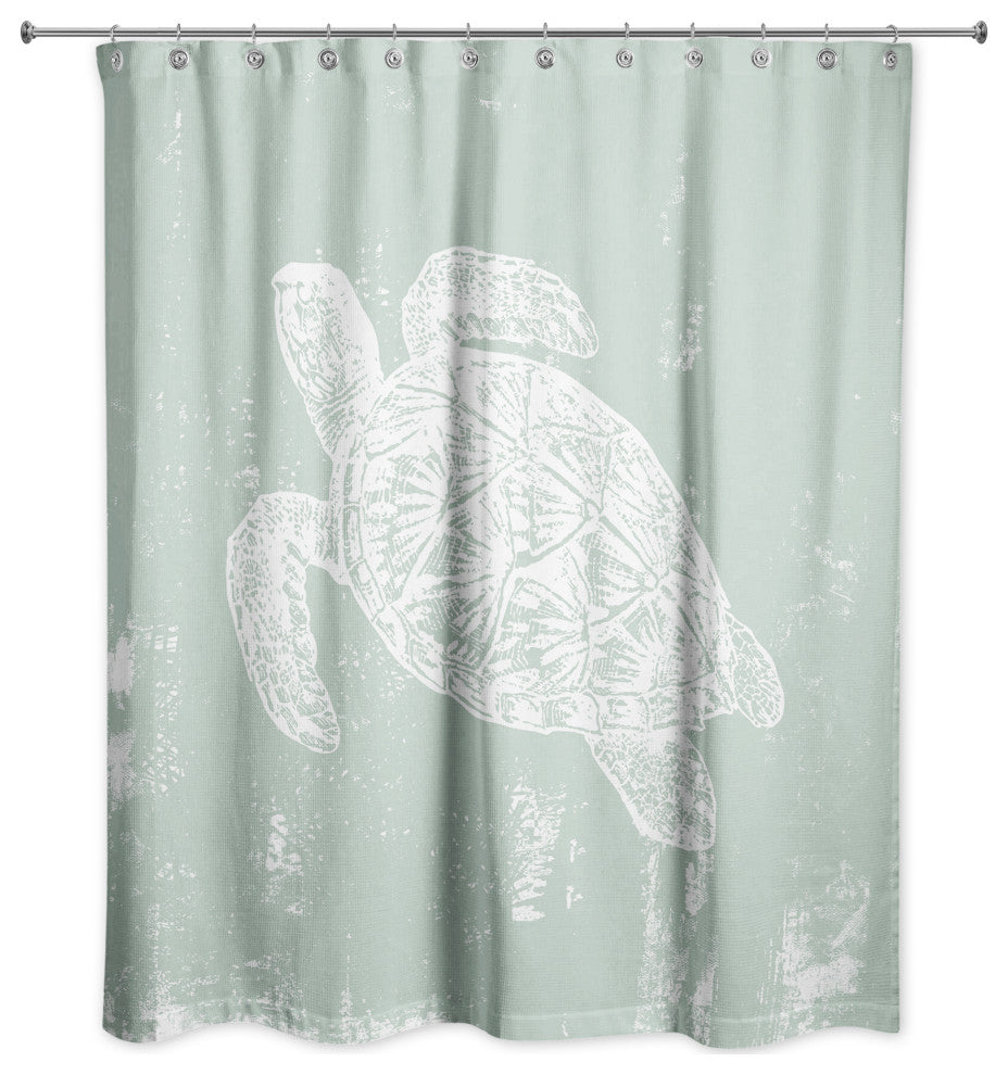 Sea Turtle Stamp 4 71x74 Shower Curtain