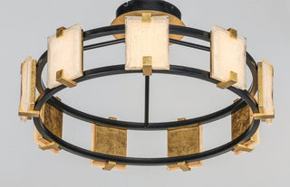 Maxim 39530 Radiant 9 Light 27" LED Drum Ceiling Light - Black / Gold Leaf /