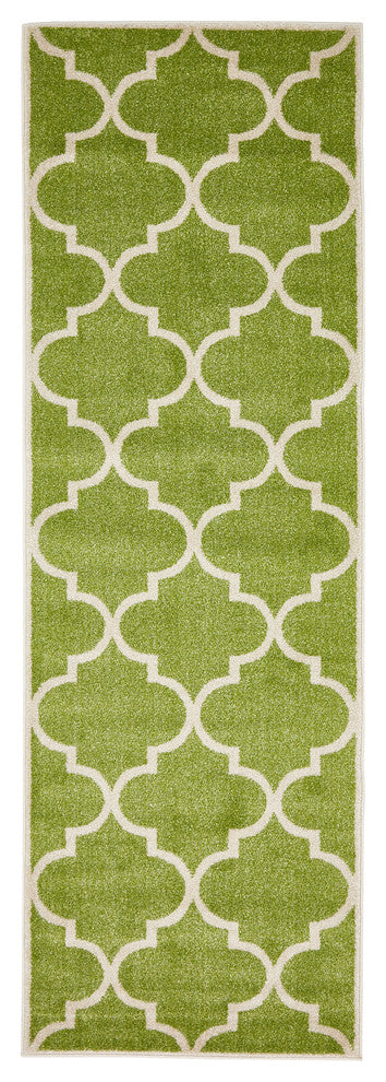 Unique Loom Green Austin Trellis 2' 7 x 8' 0 Runner Rug