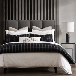 Windowpane Plaid Comforter Set, 3PC, Black, Twin