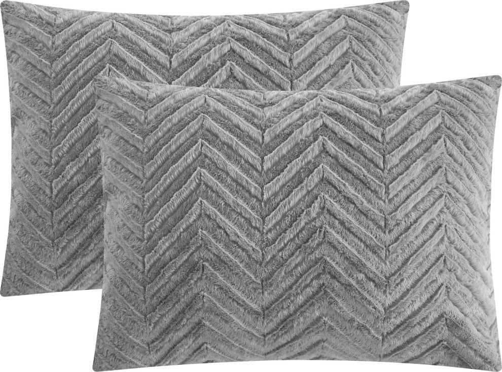 Harvard 3 Piece Comforter Set, Grey, King