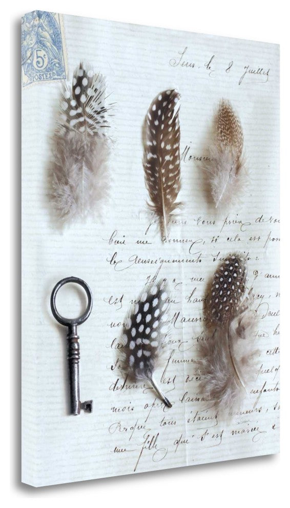 "Plume Letters V" By Sue Schlabach, Giclee Print on Gallery Wrap Canvas