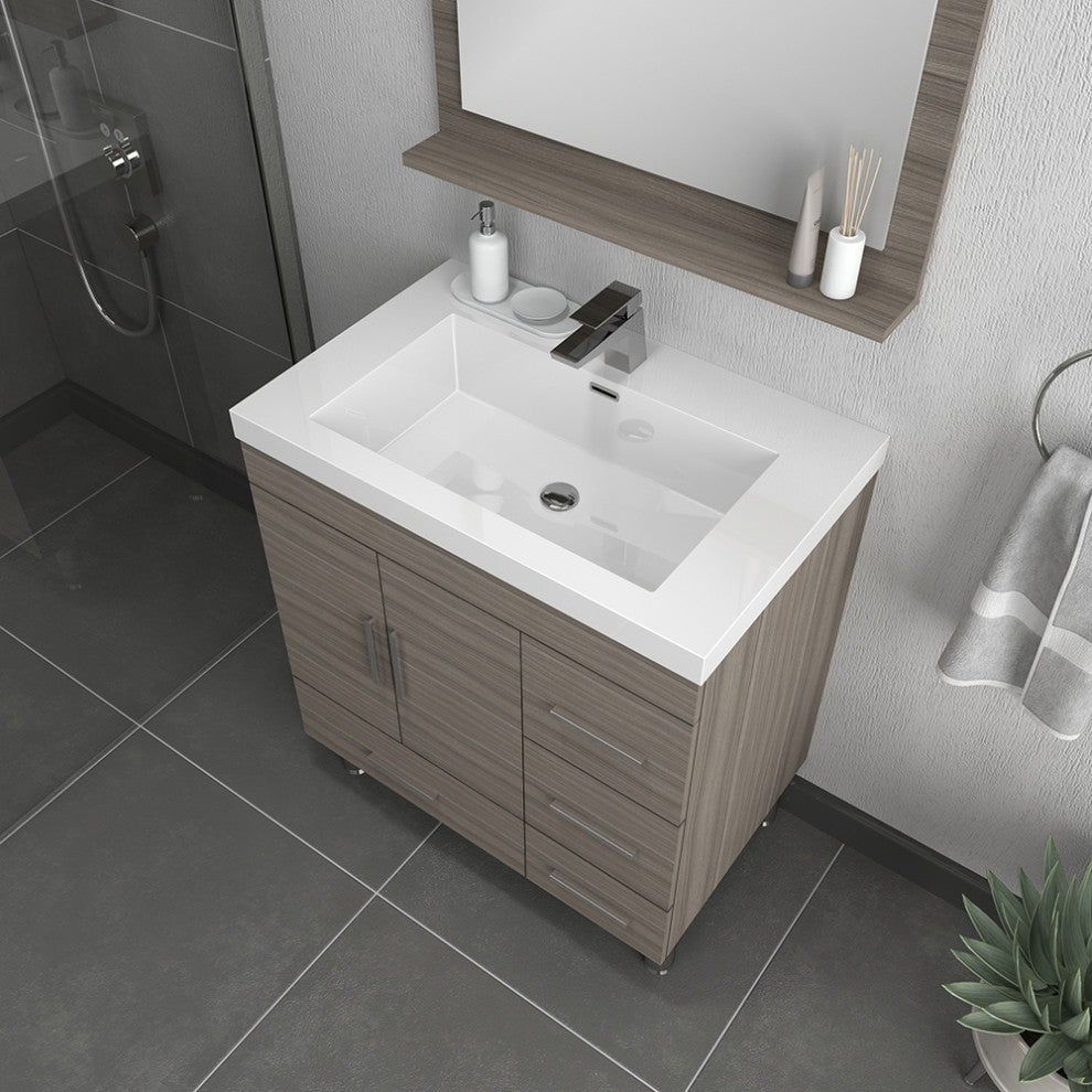 Ripley 30" Modern Bathroom Vanity Set, Gray