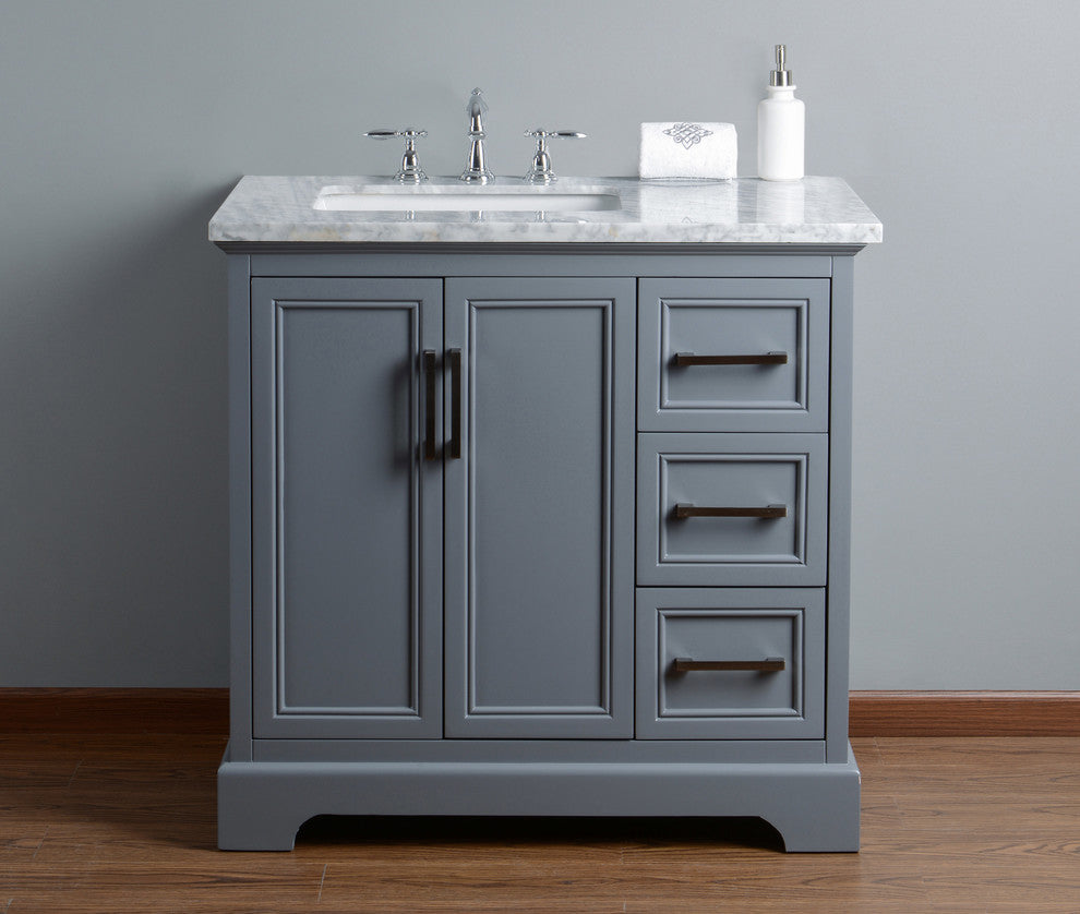 Ariane Bathroom Vanity, Gray, 36" Single Sink