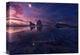 "Golden Bay When Night Falls" Stretched Canvas Giclee by Yan Zhang, 16"x12"