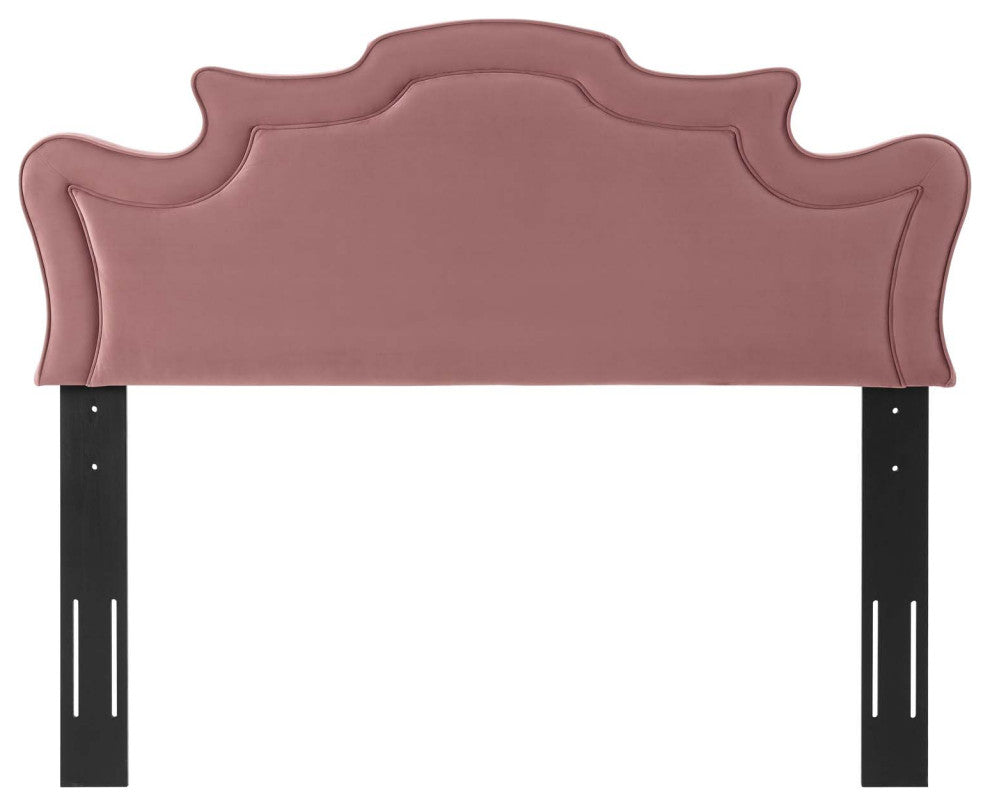 Headboard, King California Size, Pink, Velvet, French, Mid Century Guest Suite