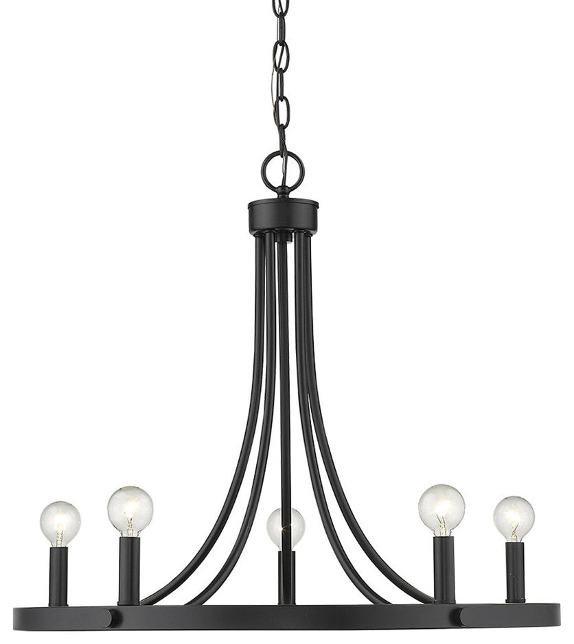 Sawyer 5-Light Matte Black Chandelier