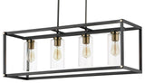 Maxim 2644 Capitol 4 Light 13"W Linear Chandelier - Black / Antique Brass