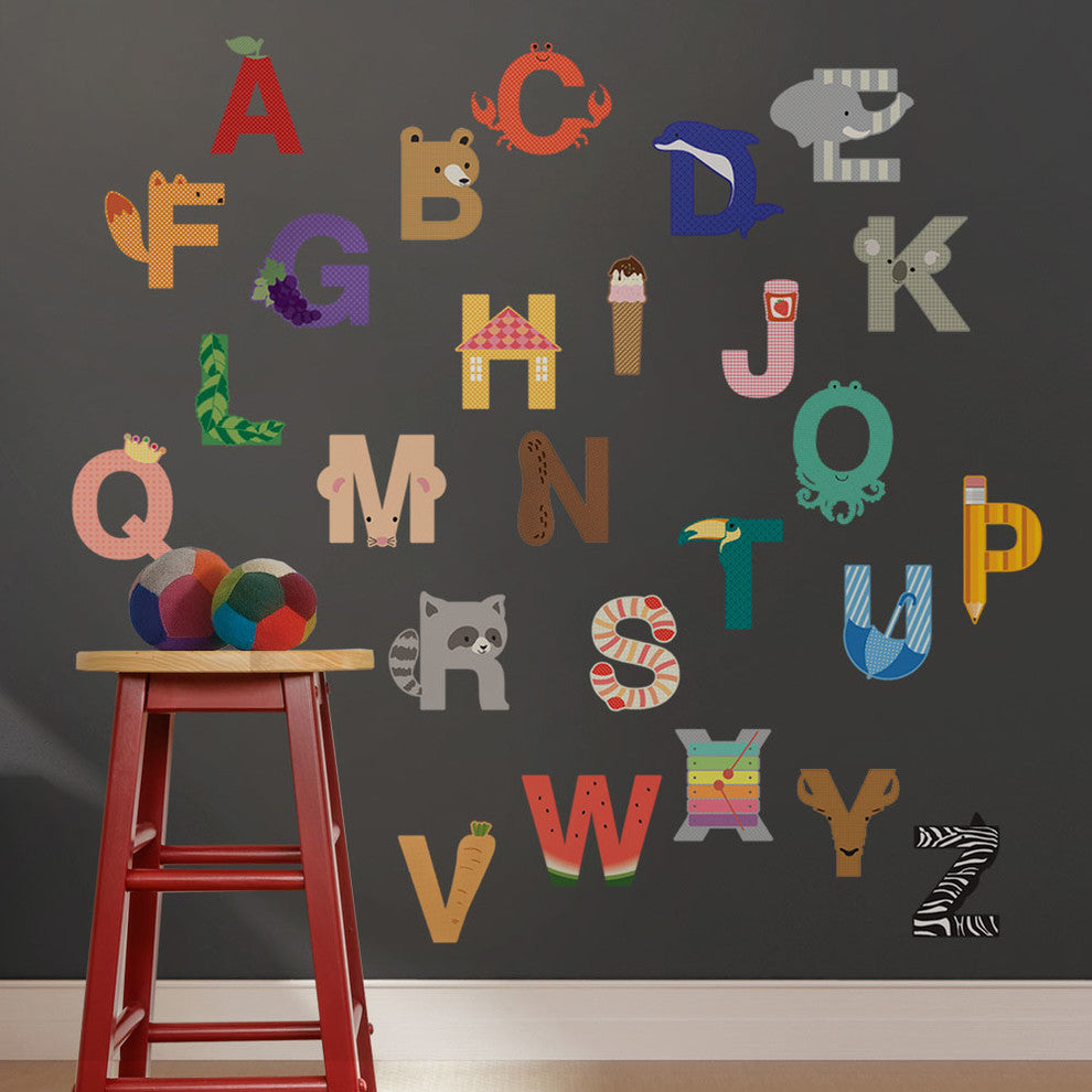 Alphabet Vinyl Wall Sticker, Medium