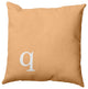 26"x26" Modern Monogram Decorative Throw Pillow, Pale Gold