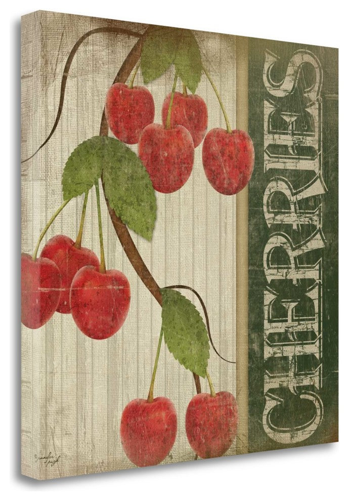 "Cherries" By Jennifer Pugh, Giclee Print on Gallery Wrap Canvas, Ready to Hang