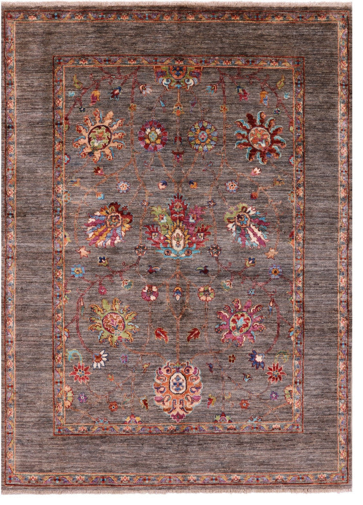 4' 10" X 6' 7" Persian Tabriz Hand Knotted Wool Rug Q5787